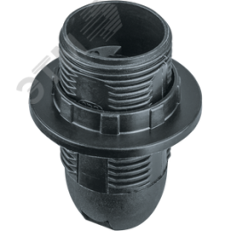 Патрон люстровый Е14 пластик с кольцом черный