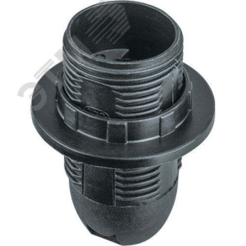 Патрон люстровый Е14 пластик с кольцом черный