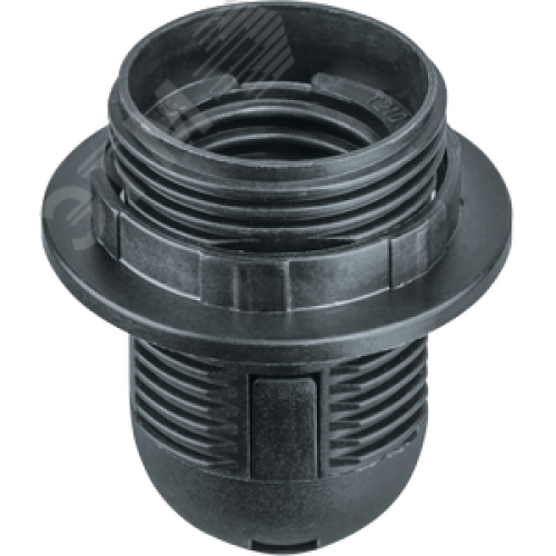 Патрон люстровый Е27 пластик с кольцом черный