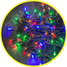Гирлянда светодиодная новогодняя NGF-S01-100RGBY-10-9.5m-230-C8-BL-IP44