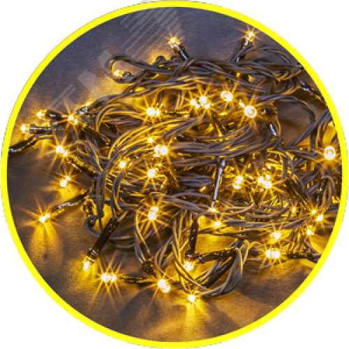 Гирлянда светодиодная новогодняя NGF-S01-100WW-10-9.5m-230-C8-BL-IP44