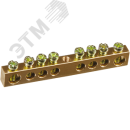 Шина нулевая 6х9мм 8/1 (8групп/крепеж по центру)