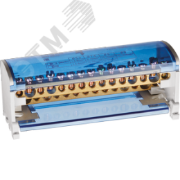 Шина нулевая на DIN-рейку в корпусе 2х15групп