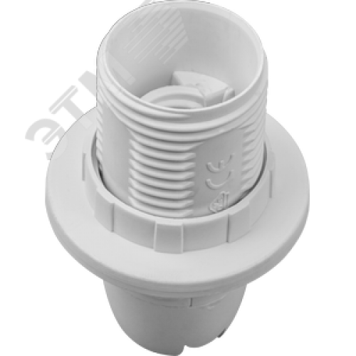 Патрон люстровый Е14 пластик с кольцом белый