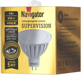 Лампа светодиодная 6вт NLL-MR16-6-230-4K-GU5.3-FR-SV