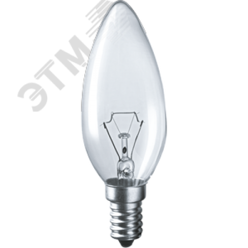 Лампа накаливания декоративная ДС 40вт B35 230в Е14 (свеча)