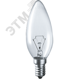 Лампа накаливания декоративная ДС 60вт B35 230в Е14 (свеча)