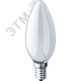Лампа накаливания декоративная ДС 60вт B35 230в Е14 матовая (свеча)
