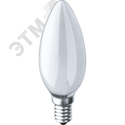 Лампа накаливания декоративная ДС 60вт B35 230в Е14 матовая (свеча)