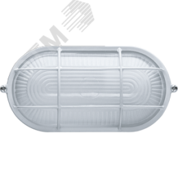 Светильник НПП-60w термостойкий овальный с решеткой IP54 белый