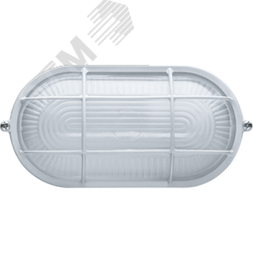 Светильник НПП-60w термостойкий овальный с решеткой IP54 белый