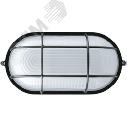 Светильник НПП-60w термостойкий овальный с решеткой IP54 черный