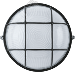 Светильник НПП-60w термостойкий круглый с решеткой IP54 черный