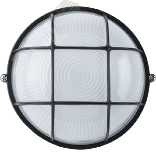 Светильник НПП-60w термостойкий круглый с решеткой IP54 черный