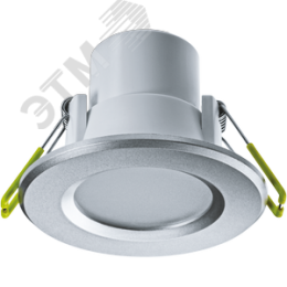 Светильник светодиодный ДВО-5Вт 3000К 350Лм серебро IP44