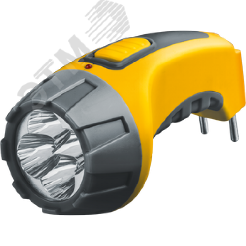 Фонарь светодиодный NPT-CP03-ACCU 4LED аккумуляторный с вилкой для зарядки пластик