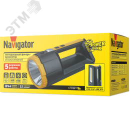 Фонарь светодиодный NPT-SP36-ACCU прожектор/кемпинг 1 LED, 5Вт + 50 COB, 8Вт