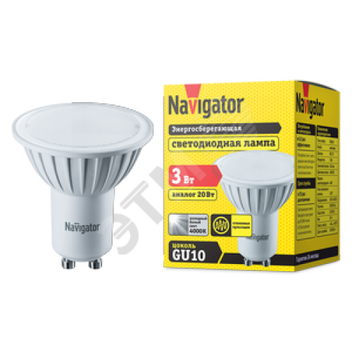 Лампа светодиодная LED 3вт 230в GU10 белая