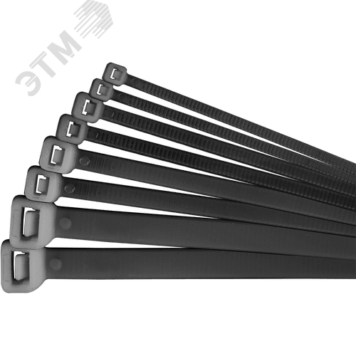 Хомут 400х7.6мм черный нейлон (100шт)