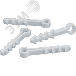 Дюбель-хомут для плоского кабеля 5х10мм белый (100 шт в упак)