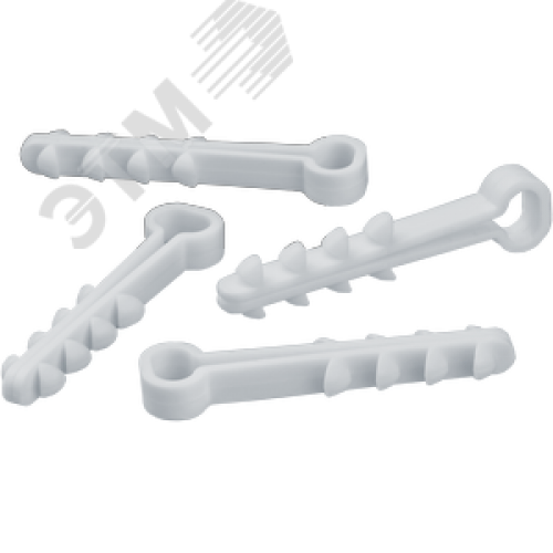 Дюбель-хомут для плоского кабеля 5х10мм белый (100 шт в упак)