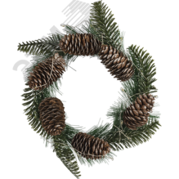 Гирлянда светодиодная новогодняя NGF-D041-02 венок-шишки и ягоды