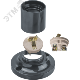 Патрон потолочный Е27 карболитовый черный