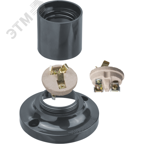 Патрон потолочный Е27 карболитовый черный