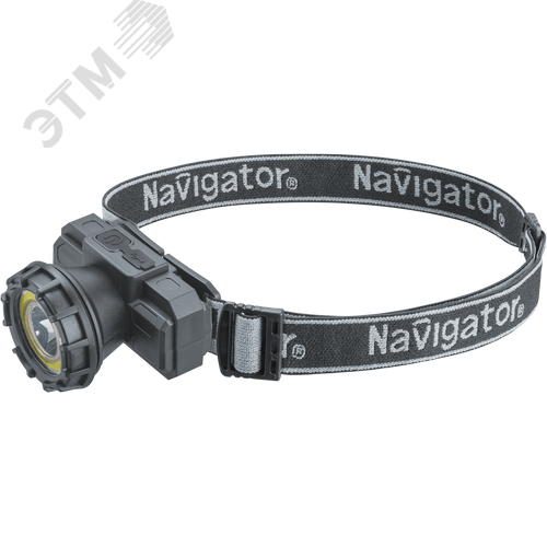 Фонарь светодиодный NPT-H42-ACCU 1LED, 1Вт + 1COB, 3Вт налобный аккумуляторный