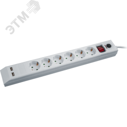 Фильтр сетевой NSP-USB-06-180-ESC-3x1 6 гнезд 1.8м