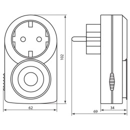 Розетка с таймером (суточная) механическая 3500W/16А 230V Feron