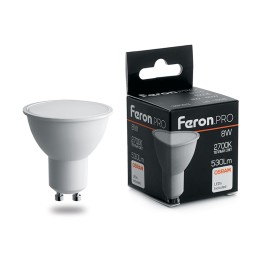 Лампа светодиодная LED 8вт 230в GU10 теплый .PRO