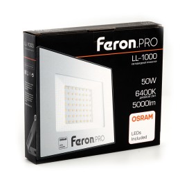 Прожектор светодиодный ДО-50w 6400К 5000 Лм IP65 черный .PRO