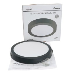 Светильник светодиодный ДПО-18w 4000K 1260Лм черный