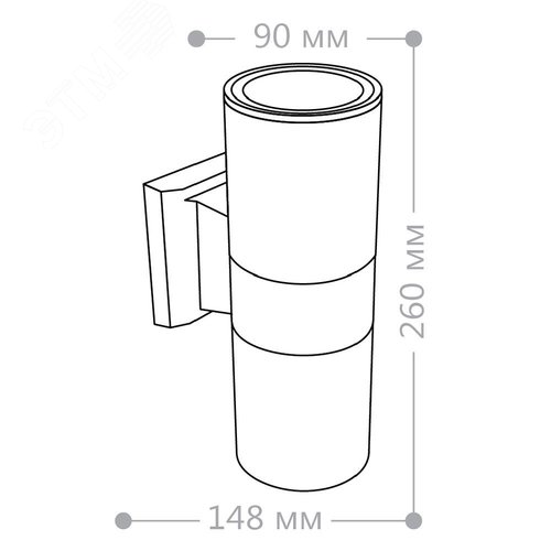 Светильник НБУ-2х60w вверх/вниз Е27 IP54 черный