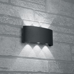 Светильник светодиодный уличный ДБУ-6х1w вверх/вниз 4000K IP54 черный