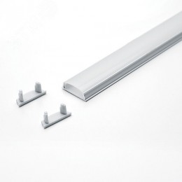Профиль накладной гибкий алюминиевый 2 м серебро матовый экран 2 заглушки 4 крепежа для светодиодных лент