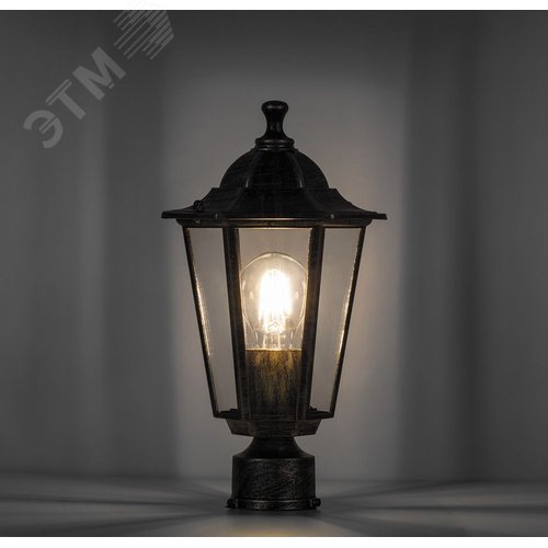 Светильник НТУ-60w на трубу Е27 IP44 черное золото