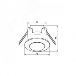 Датчик движения ИК встраиваемый 1200w 360 градусов 6м IP20 белый