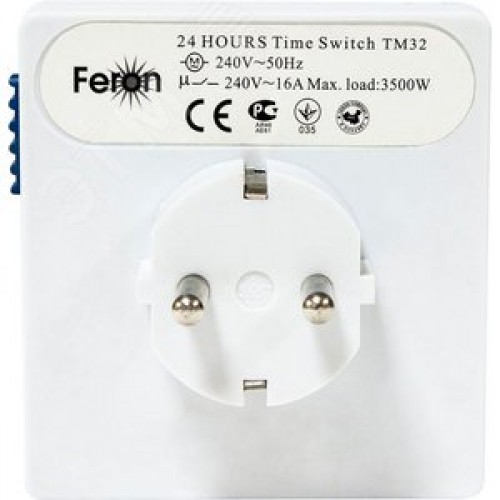 Розетка с таймером (суточная) механическая IP20 16А 3500W