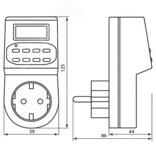 Розетка с таймером (недельная) электронная IP20 16А 3500W