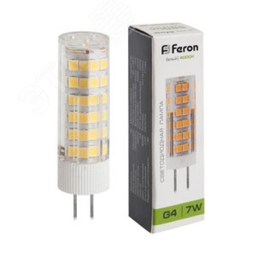 Лампа светодиодная LED 7вт 230в G4 белый капсульная