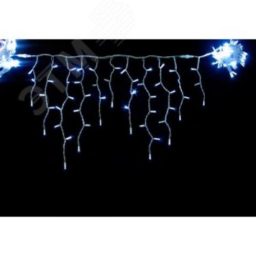 Гирлянда бахрома 70LED белый 1.4м+0.4м