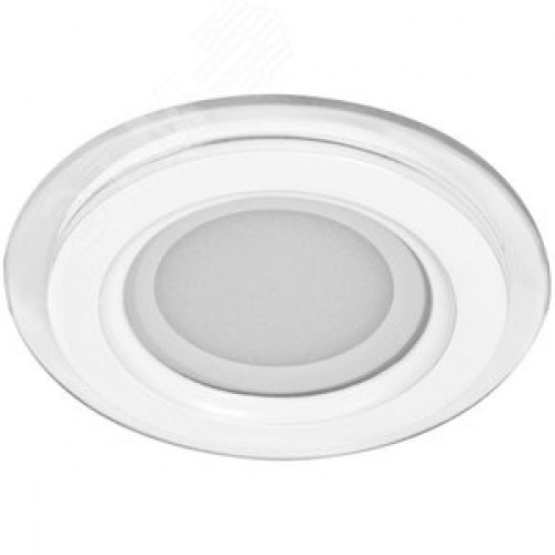 Светильник светодиодный ДВО-6w 4000K 480Лм со стеклом белый