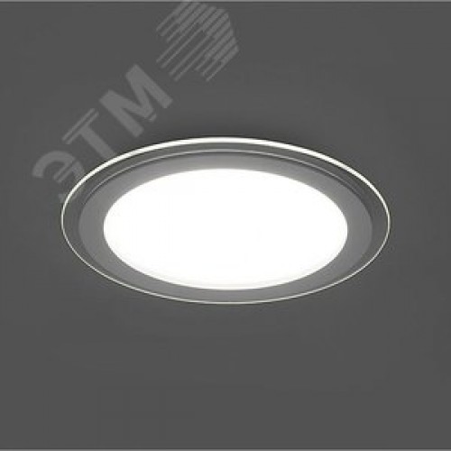 Светильник светодиодный ДВО-6w 4000K 480Лм со стеклом белый