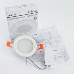 Светильник светодиодный ДВО-6w 4000K 480Лм со стеклом белый