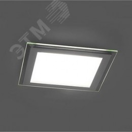 Светильник светодиодный ДВО-6w 4000K 480Лм квадратный со стеклом белый