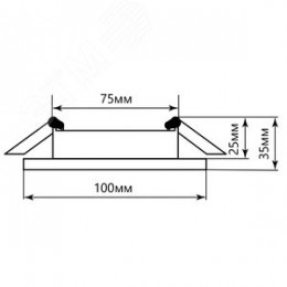 Светильник светодиодный ДВО-6w 4000K 480Лм квадратный со стеклом белый