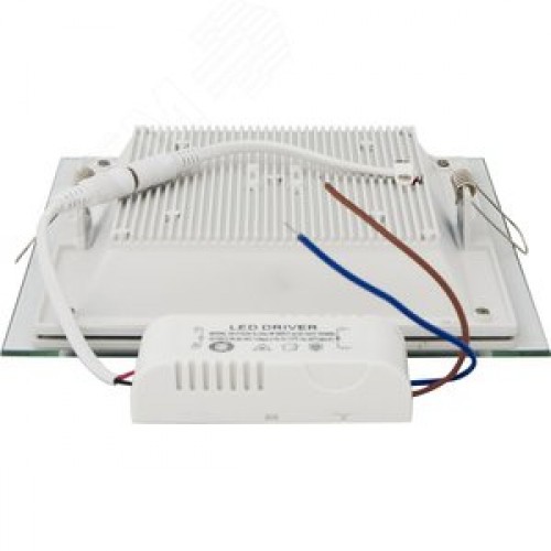 Светильник светодиодный ДВО-12w 4000K 960Лм квадратный со стеклом белый