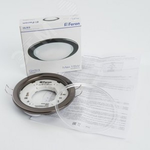 Светильник ДВО-15w GX53 без лампы черный хром